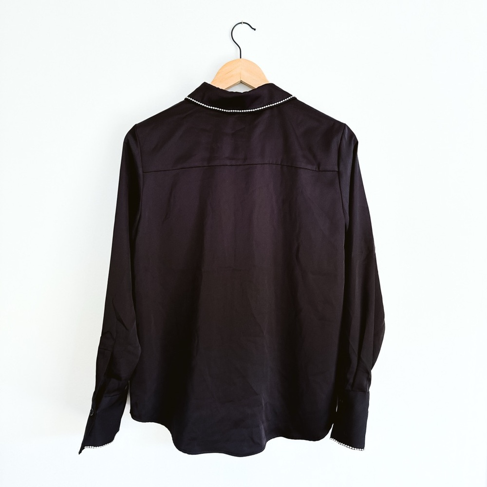 Rachel Zoe Rhinestone Satin Cowgirl Shirt / Y2K - Size Small - Picture 5 of 7